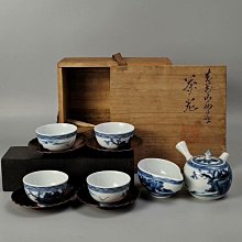 篩月庵竹泉制日本平安時代三浦竹泉造清水燒染付茶具原箱保存橫手公道杯