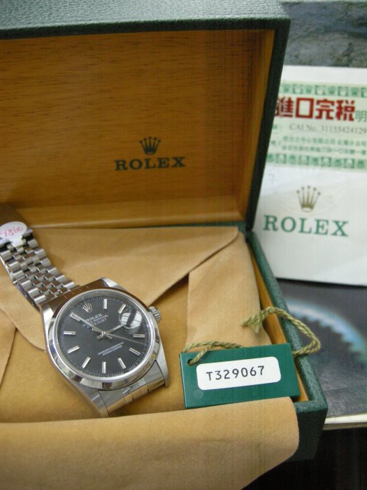 ROLEX 勞力士16200白鋼霧黑面/ 原版收藏.罕見(附原廠保證書.盒) 03/02已交誼 *