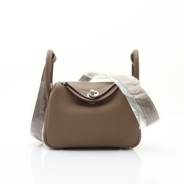HERMES 愛馬仕 Mini Lindy 琳蒂包 大象灰 Clemence牛皮 G刻 銀扣 【二手名牌BRAND OFF】