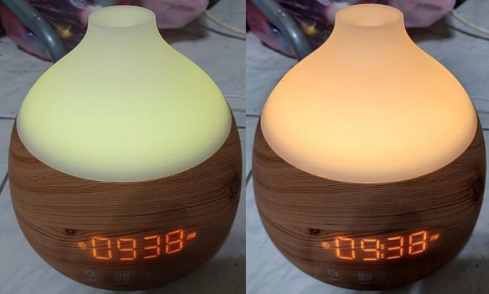 ╭✿㊣ 二手 七彩 加濕 香薰機 精油機 小夜燈 薰香 霧化 水氧機 香氛機【時鐘顯示】特價 $699 ㊣✿╮