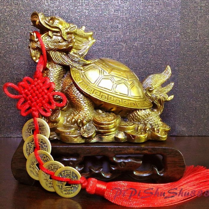 精選純銅八卦龍龜招財神獸擺件招財旺財客廳居家風水擺飾擺件裝飾品(贈