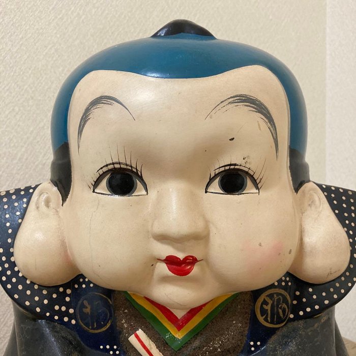 時代福助人形　縁起　手描き　招福置物　珍品〈検 招き猫　こけし　七福神　常滑焼 時代福助人形縁起手繪招福置物珍品〈檢招き貓こけし七福神常滑燒