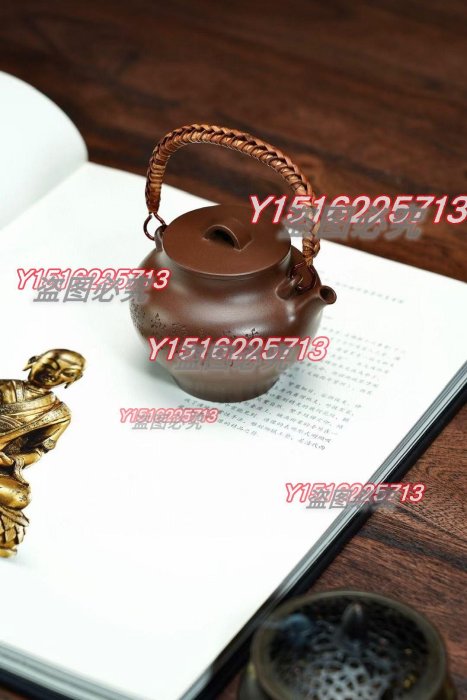 文筠墨梅款180cc 原礦極品80目文革料正宗潤澤秀美高雅藤把紫砂茶具茶器