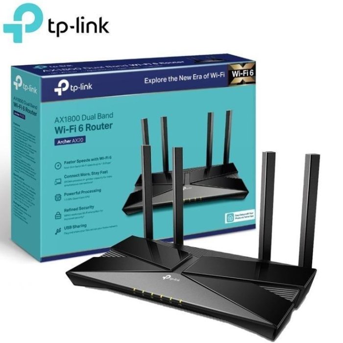 TP-LINK ARCHER AX20 AX1800 WIFI6 GIGABIT 雙頻 無線分享器 路由器 公司貨 台中
