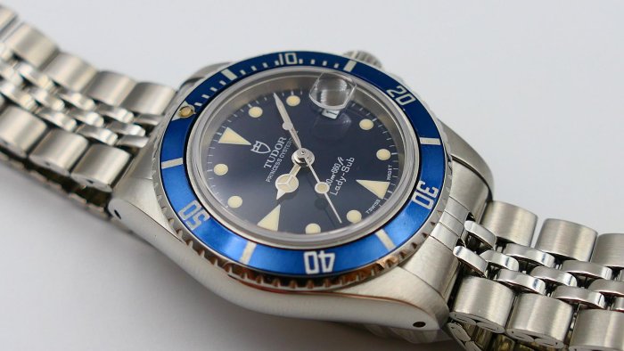 【美好時光】罕見藍面藍圈膏藥面有保單ROLEX龍頭底蓋Tudor 96090 lady sub經典迷你小水鬼ROLEX服務中心小姐標配^^