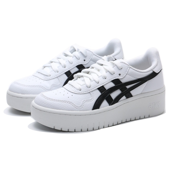 ASICS 休閒鞋 TIGER JAPANS 白黑 厚底 皮革 女 1202A024100