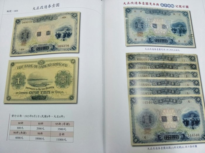 台灣鈔票書》臺灣銀行券圖文賞析1899-1946彩色精裝本（林永隆、謝錫煌