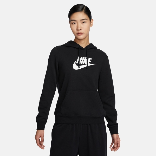 NIKE 帽T AS W NSW CLUB 黑色 基本款 連帽 長袖 女 DQ5776-010