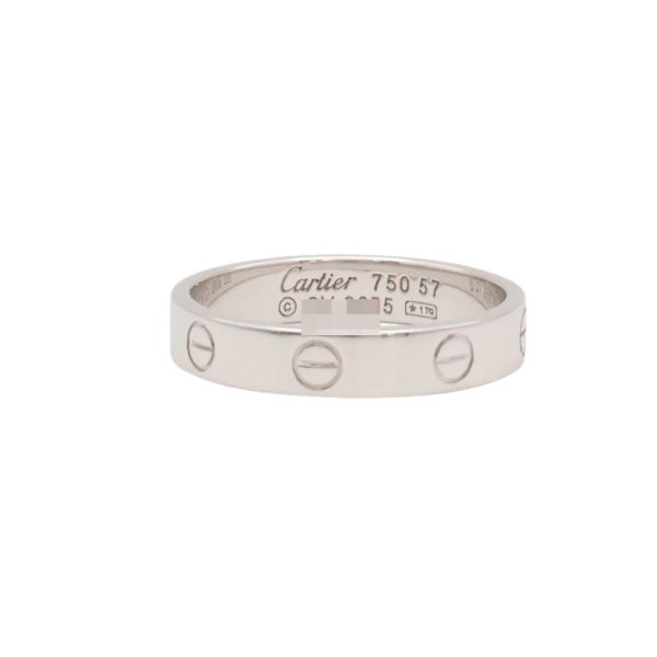 Cartier 卡地亞 18K白金 Mini Love 戒指 57 【二手名牌BRAND OFF】