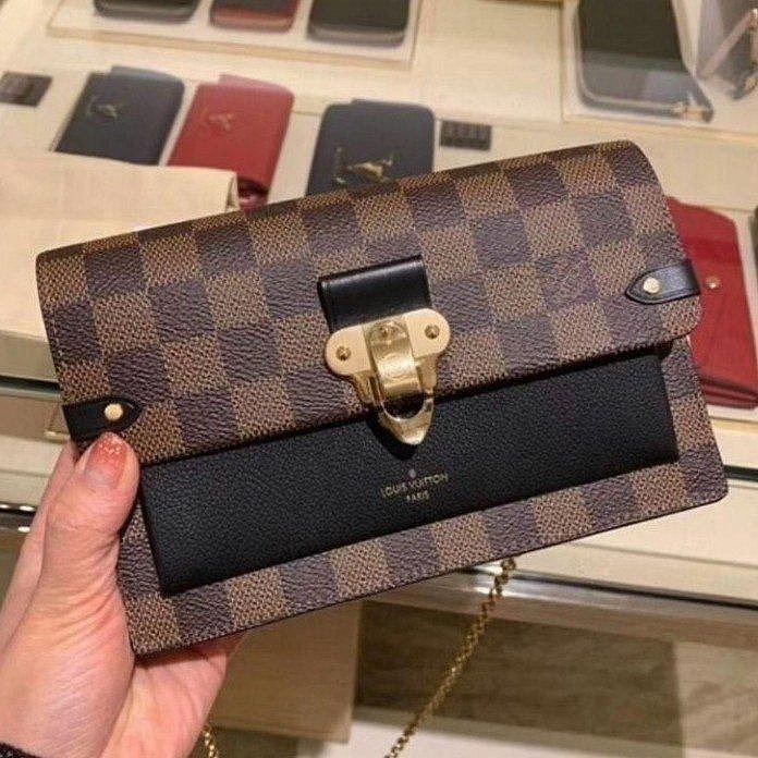 LV 路易威登 Vavin woc 鏈條包 棋盤格 信封包 斜挎包 N60221 肩背包