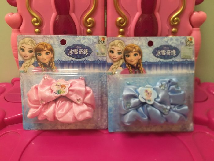 *1/2美人魚*女童正版 迪士尼公主 冰雪奇緣 Elsa 艾莎 安娜 大腸圈 蝴蝶結 髮圈 緞帶 兒童髮飾 特價130元
