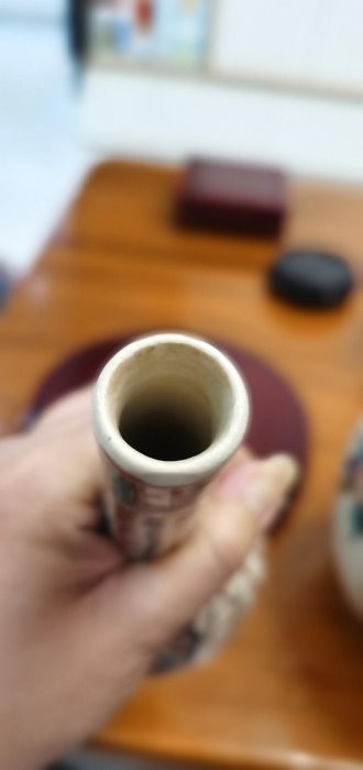 嚴選日本江戶時期青木木米初代作品，200年古董花瓶，底部手寫“木米造