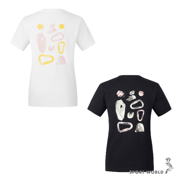 The North Face 北面 純棉短袖上衣 女裝 圓領 白/黑【運動世界】NF0A8D7HFN4/NF0A8D7HJK3