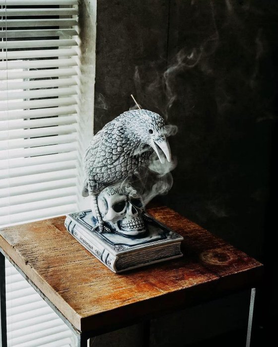 希望商店】NEIGHBORHOOD CROW INCENSE CHAMBER 24AW 烏鴉骷髏線香座