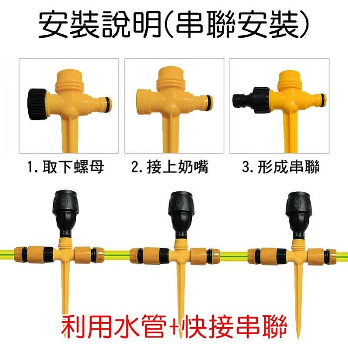 【珍愛頌】N733 地插式雙向散射灑水器 自動灑水器 麥格噴頭 雙向散射旋轉噴頭 園藝灌溉 屋頂降溫 驅鳥 草皮澆水
