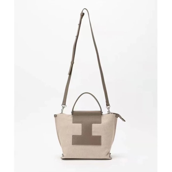 ╭☆包媽子店☆日本小眾品牌IACUCCI牛皮拼帆布手提包斜挎包單肩包