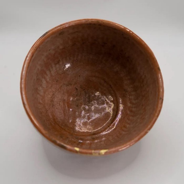 樂吉左衛門九代了入赤樂茶碗抹茶碗樂燒赤茶碗日本回流古美術九代是樂家