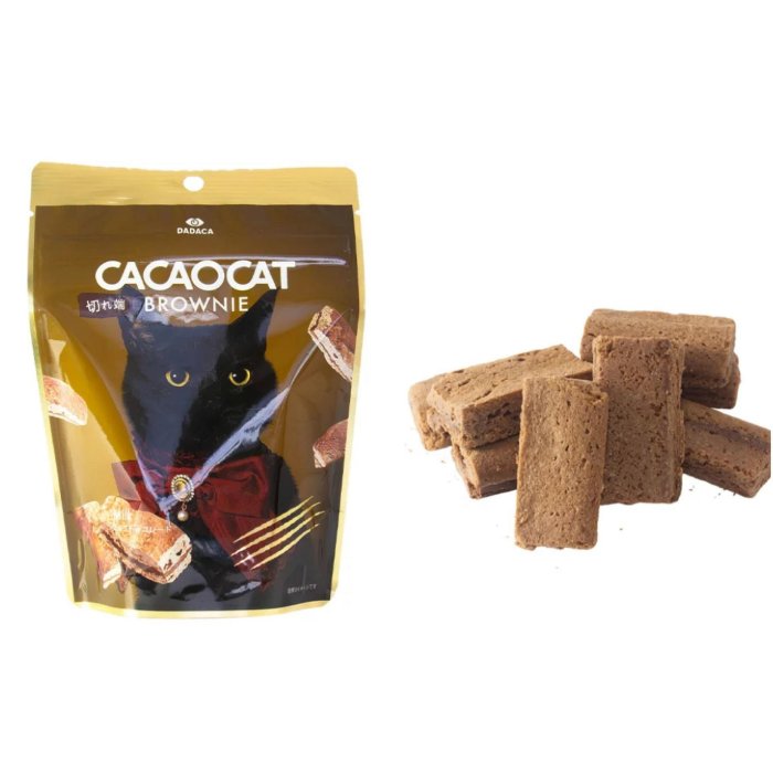 ＊日式雜貨館＊日本 北海道限定 CACAOCAT 布朗尼 黑巧克力 北海道伴手禮 可可貓 巧克力布朗尼 黑貓布朗尼夾心酥 切塊布朗尼 60G