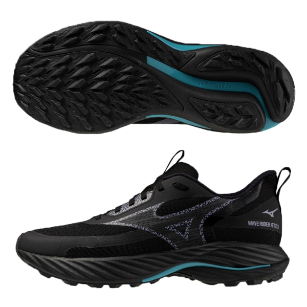 Mizuno 美津濃慢跑鞋男鞋女鞋WAVE RIDER GTX 3 SW 4E超寬楦黑【運動