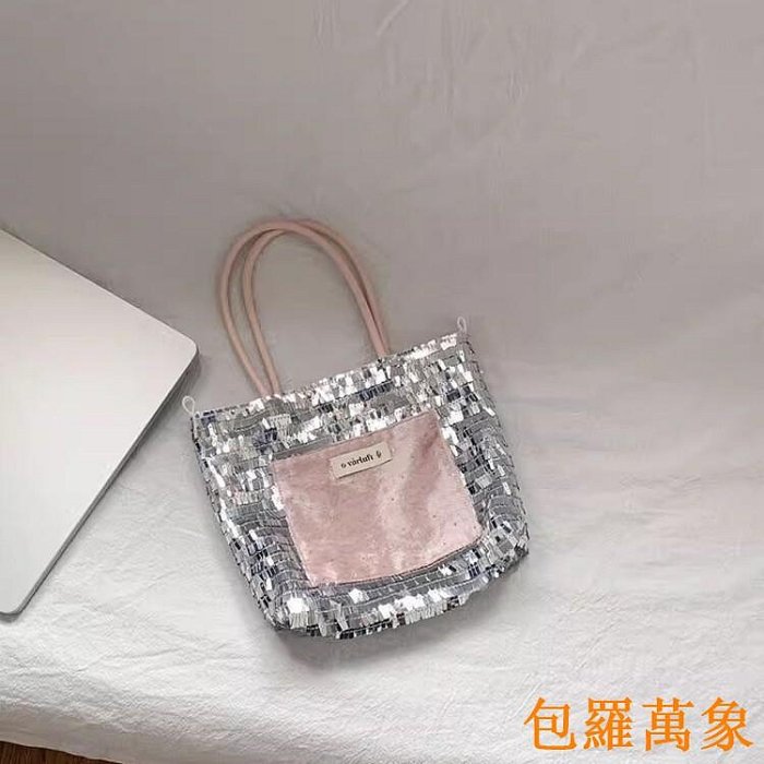 mini波點亮片手提小方包小眾設計帆布包高級感單肩斜挎包通勤包女