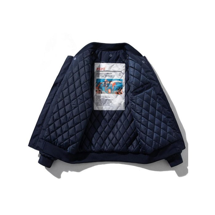 【衣世界】防風防水外套 夾克外套 美式工裝飛行員夾克男女情侶簡約素色棒服藍色加厚棉衣服外套潮