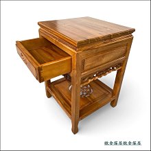 財位桌花台柚木刻花中國風實木花架玄關桌風水桌收納櫃原木電話架桌邊几