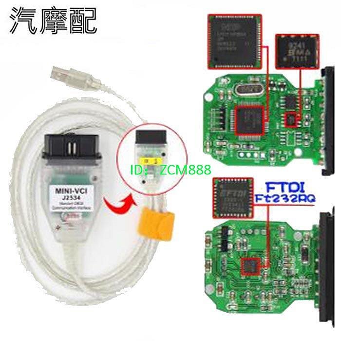 Mini VCI V18.00.008 FT232RQ Techstream J2534適用豐田診斷隱藏