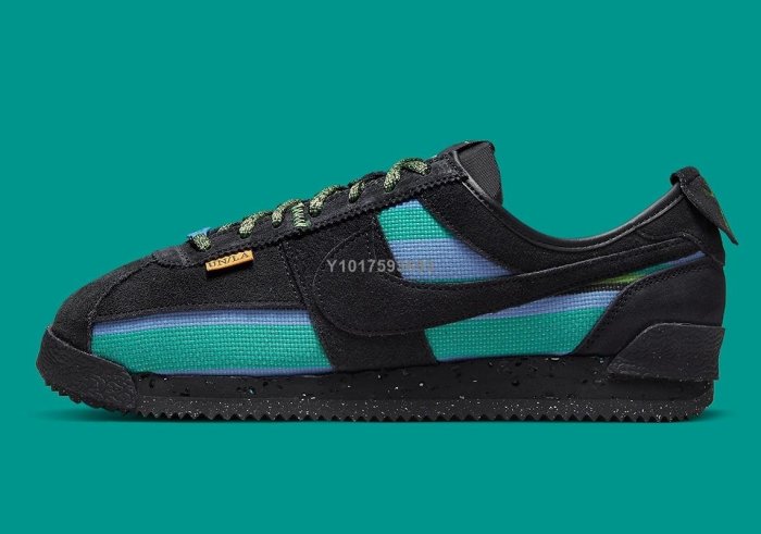 Union x Nike Cortez 黑藍綠經典休閒滑板鞋DR1413-001 男女鞋