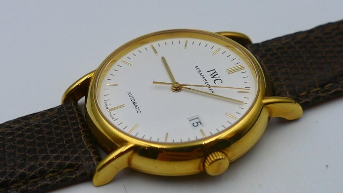 【美好時光】超高cp值金錶！ IWC萬國18K金柏濤菲諾（Portofino）自動腕錶！IW353314單錶超美品含18K錶扣已洗油完成