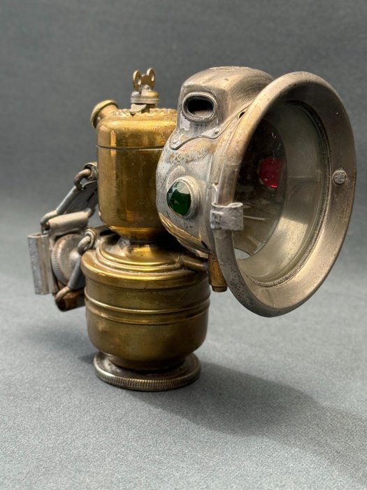 英國古董電石燈（需維修）英國古董電石自行車燈擺件百