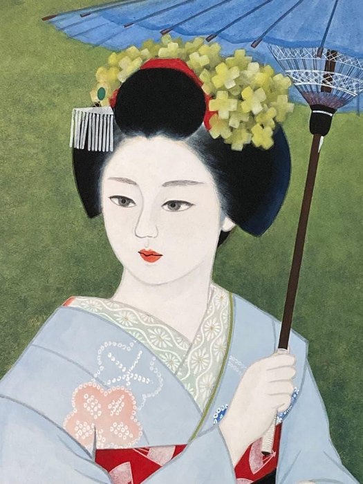 日本畫倉田冨美舞妓10號簽名落款額裝附箱| Yahoo拍賣