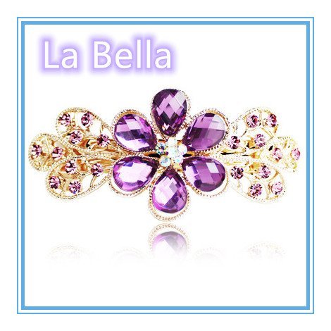 【快樂莊園精選】La Bella 日韓 ins 網紅款 奢華花朵水鑽髮夾/髮飾(水鑽款 )