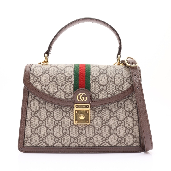 GUCCI 古馳 Ophidia medium 兩用包 棕色 GG Supreme帆布 651055 【二手名牌BRAND OFF】