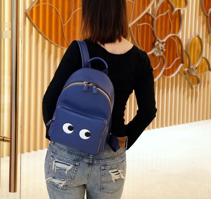 Anya Hindmarch Mini Backpack in color Blueberry Blue. Strawberry Shortcake Blueberry Muffin Ruffles Mini Backpack  main image 4