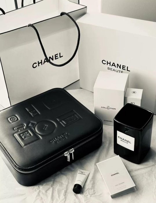 CHANEL 香奈兒 專櫃贈品 仿羊皮方形化妝包首飾盒