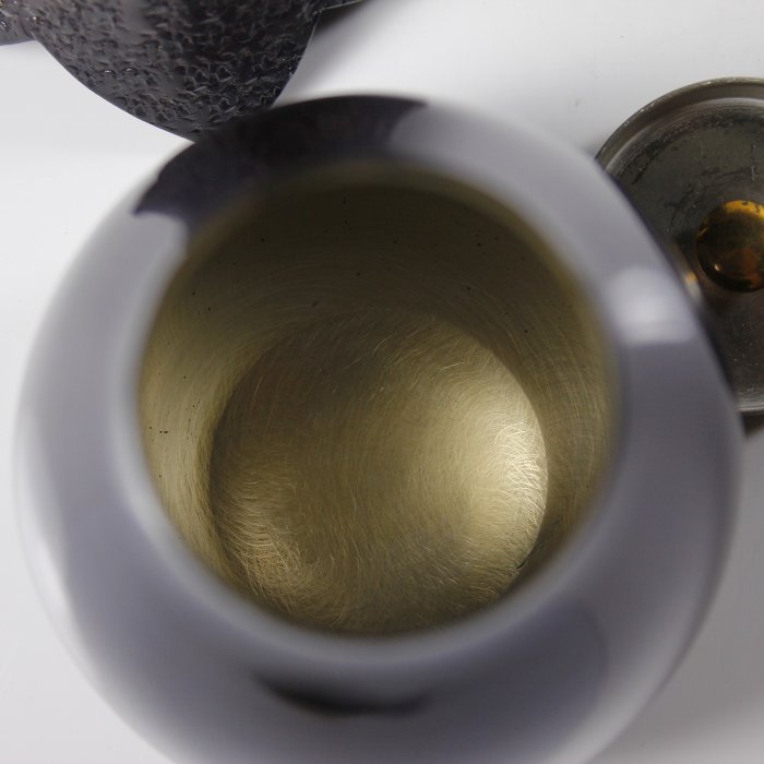 茶道具　幸来堂造　純銅製　茄子形　茶入　共箱　M　R7790 茶道具 幸来堂造 純銅製 茄子形 茶入 共箱 M R7790