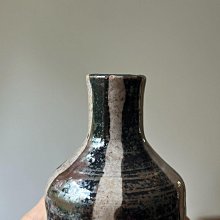 嚴選加藤舜陶鐵釉瀨戶燒花瓶天皇御用珍藏陶瓷藝術品小脫釉小磕仍美觀貼