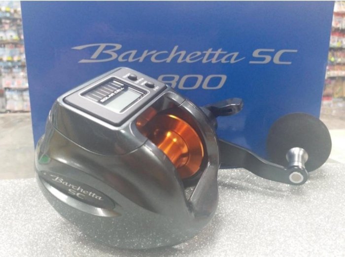 桃園建利釣具)SHIMANO Barchetta SC 800 太陽能電池數位表船鼓式捲線器