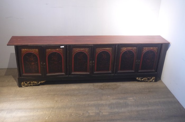 ㊣大匠之風㊣古董老件***朱漆老福建描花電視櫃＊另有原木紅木明式實木家具＊