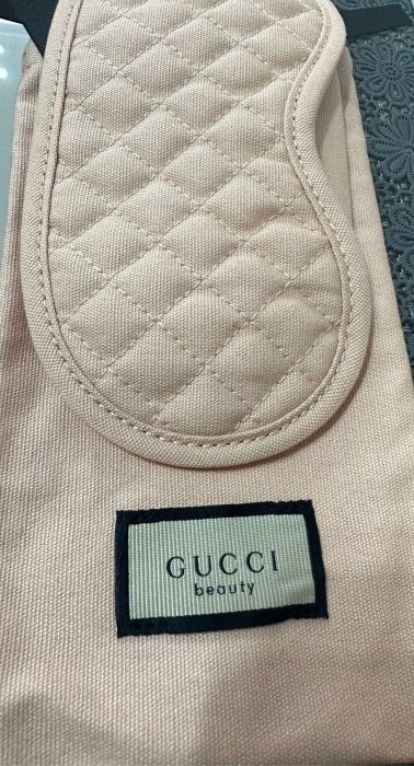 Gucci 古馳 眼罩 菱格質感粉色造型護眼罩