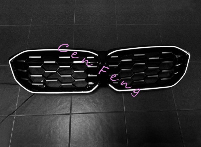 涔峰ＣＦ☆(黑銀)BMW G20 G21 LCI 後期專用 發光中網 水箱護罩 發光水箱罩 水箱鼻頭 滿天星 M版