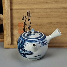 篩月庵竹泉制日本平安時代三浦竹泉造清水燒染付茶具原箱保存橫手公道杯
