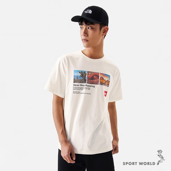 The North Face 北臉 短袖上衣 男裝 棉質 米白【運動世界】NF0A81N7N3N