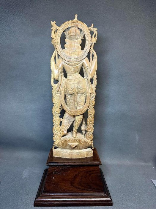 印度白檀木雕弁財天觀音佛教美術佛像古董木像木製佛教| Yahoo拍賣