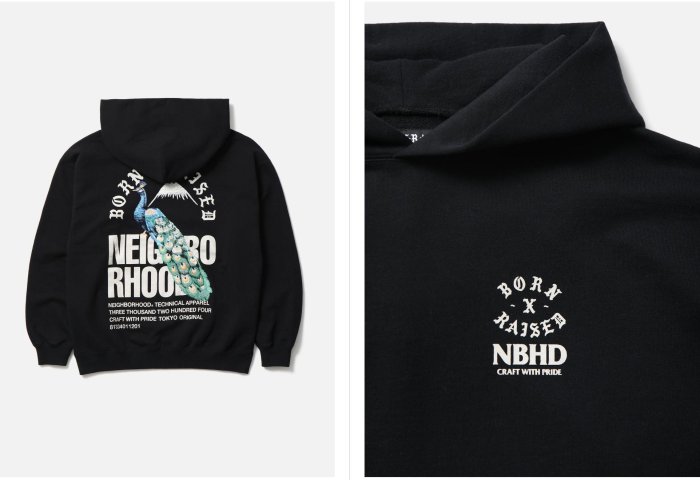 NEIGHBORHOOD NH X BORN & RAISED . SWEAT HOODIE LS 帽Tee