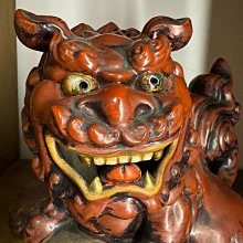 九谷須榮義獅子置物九谷焼八幡窯須栄義玉乗り獅子狛犬シーサー唐獅子
