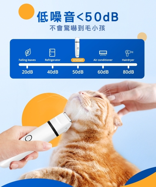 Oneisall N12 │ 4 合 1 靜音狗貓電動剪毛器