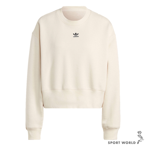 【下殺】Adidas 長袖上衣 女裝 棉 米【運動世界】IA6502