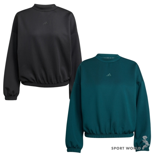 Adidas 排汗長袖上衣 女裝 瑜珈 小高領 黑/綠【運動世界】JM4488/JM4489