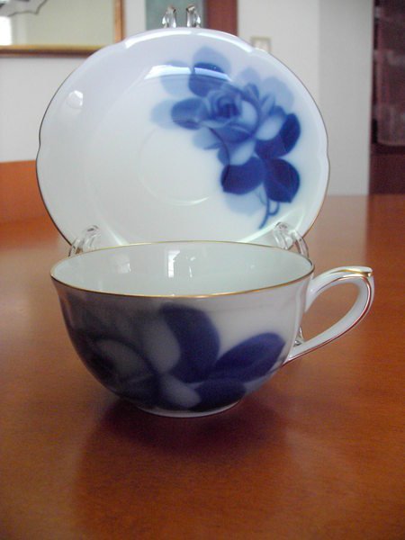 日本製OKURA 大倉陶園古典藍玫瑰杯組1客/2pcs | Yahoo拍賣